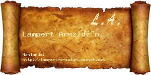 Lampert Arszlán névjegykártya
